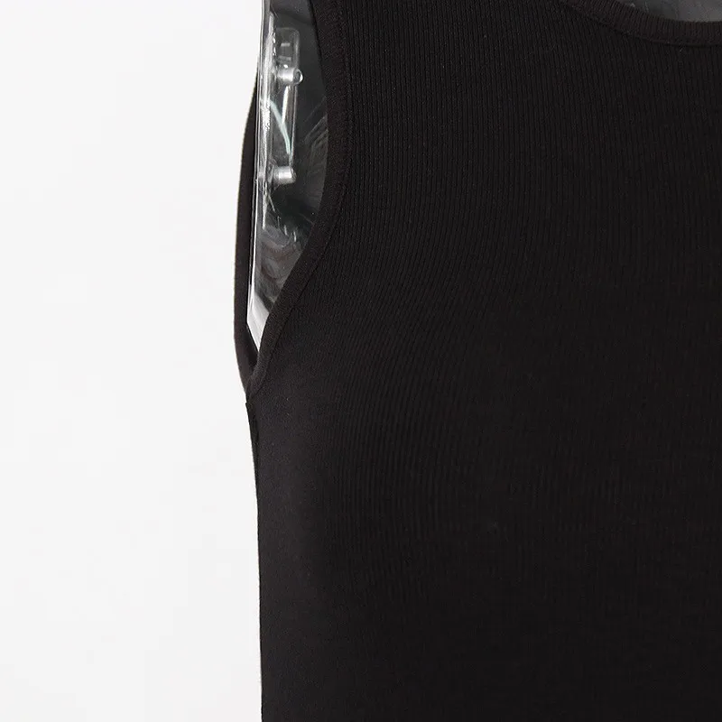Casual y2k White Cut Out Women's T Shirt Sleeveless Slim T Shirts Female Clothing 2024 Summer Fashion crop top women camisetas
