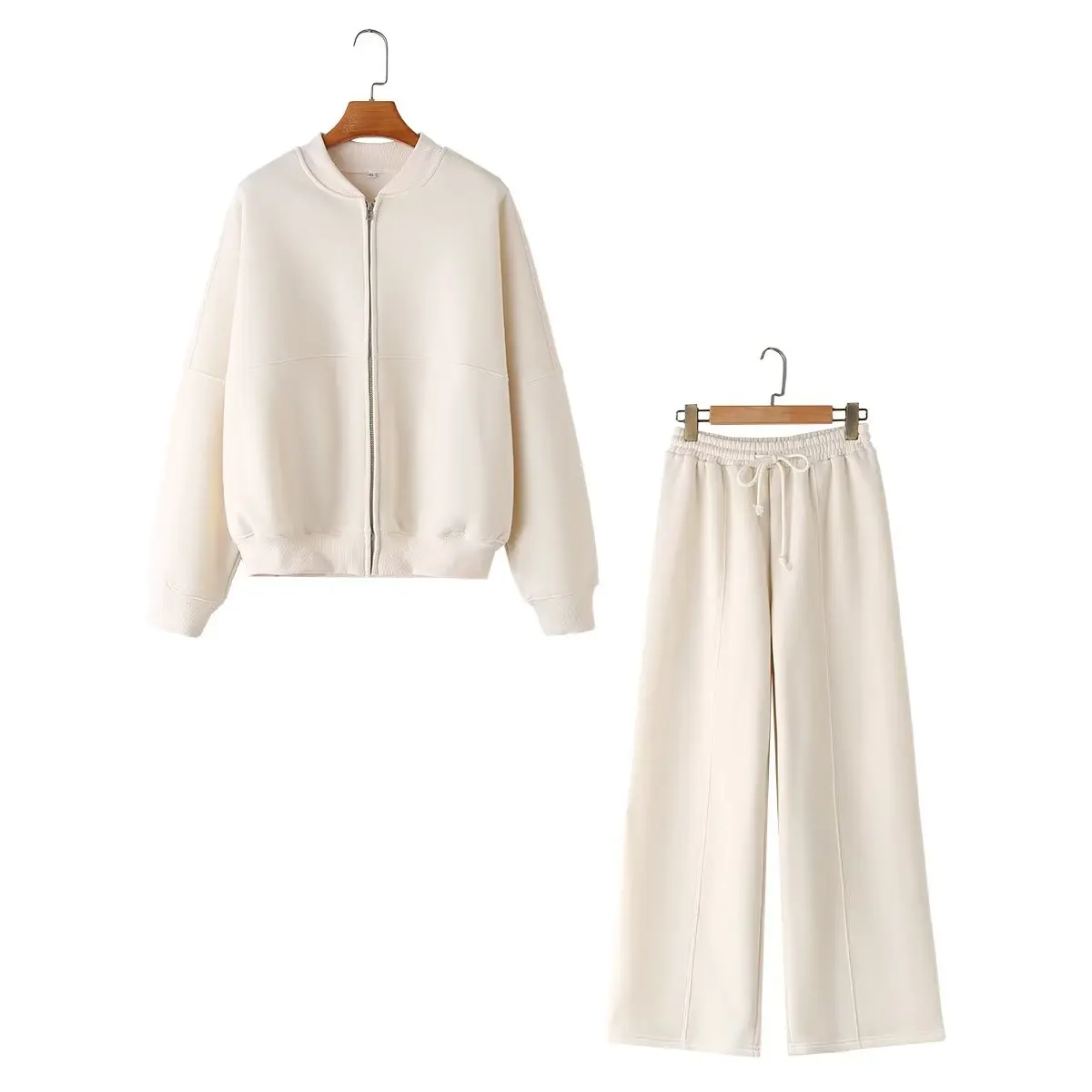 Cotton Zipper Cardigan Sets To Woman 2024 Tracksuit Suits Baggy Pants Sportswear Women Sweater 2 Piece Set Women Outfits
