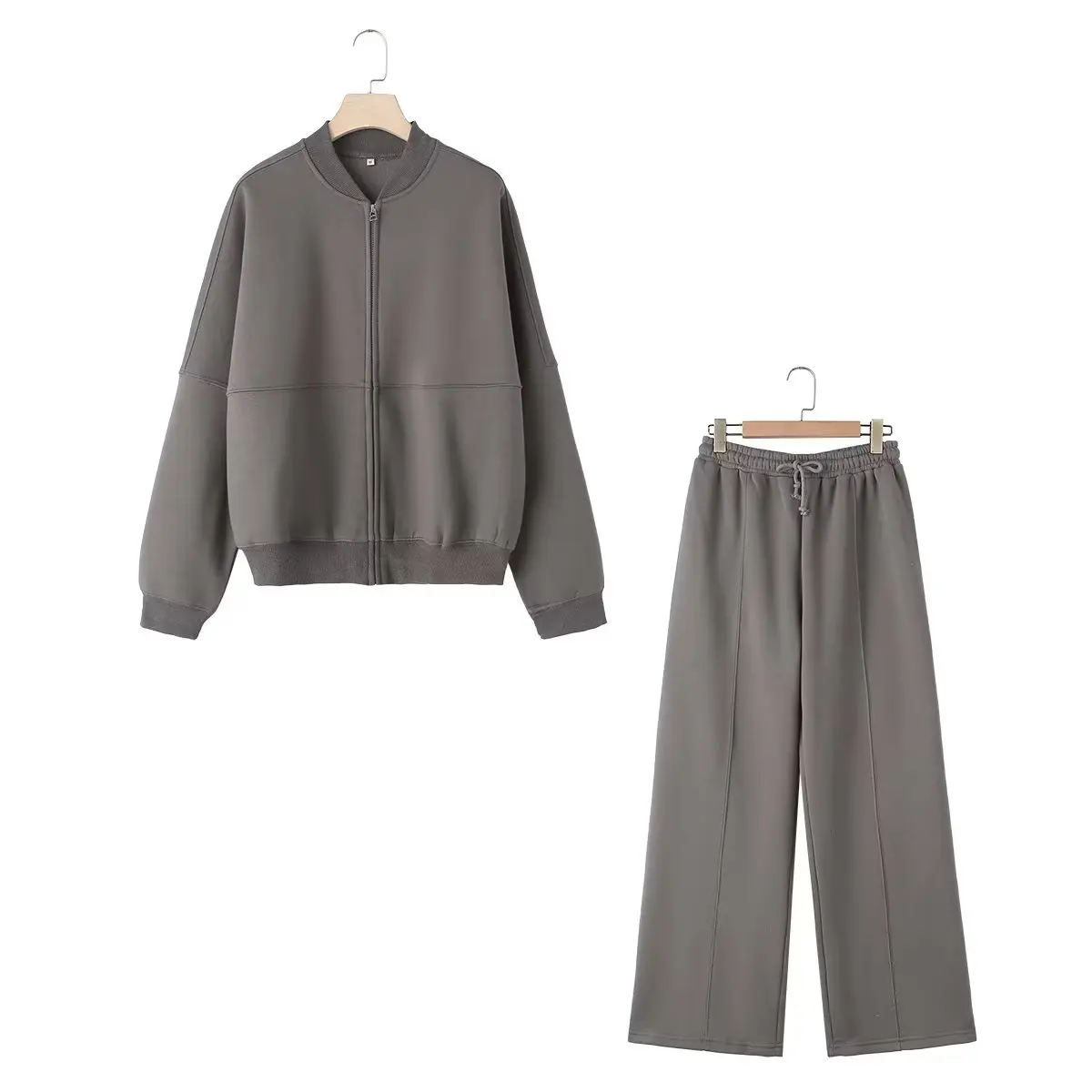 Cotton Zipper Cardigan Sets To Woman 2024 Tracksuit Suits Baggy Pants Sportswear Women Sweater 2 Piece Set Women Outfits