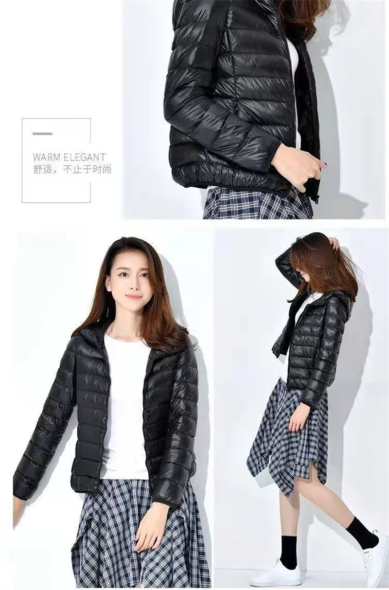 New Women Ultralight Thin Short Quilted Duck Down Jacket Lady Puffer Parkas Overcoat Autumn Winter Female Portable Outwear Coats