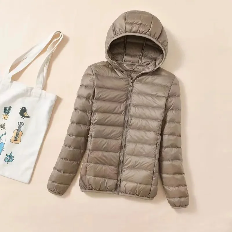 New Women Ultralight Thin Short Quilted Duck Down Jacket Lady Puffer Parkas Overcoat Autumn Winter Female Portable Outwear Coats