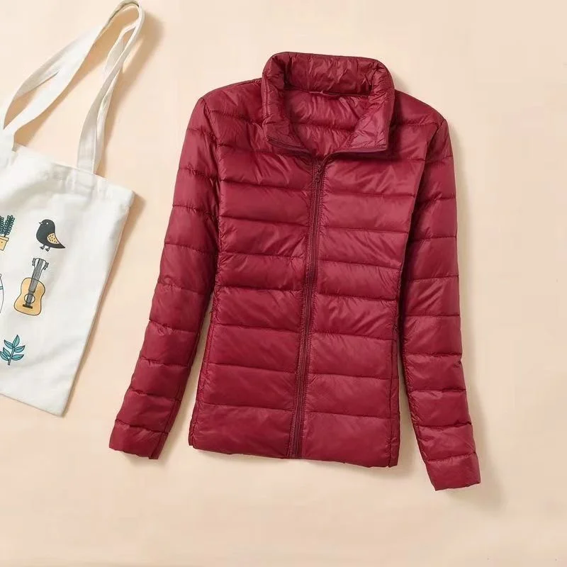 New Women Ultralight Thin Short Quilted Duck Down Jacket Lady Puffer Parkas Overcoat Autumn Winter Female Portable Outwear Coats