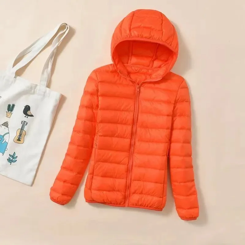 New Women Ultralight Thin Short Quilted Duck Down Jacket Lady Puffer Parkas Overcoat Autumn Winter Female Portable Outwear Coats