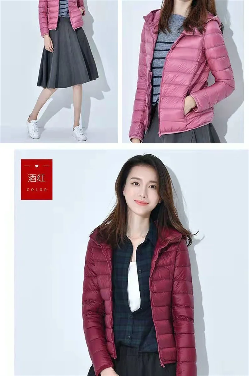 New Women Ultralight Thin Short Quilted Duck Down Jacket Lady Puffer Parkas Overcoat Autumn Winter Female Portable Outwear Coats