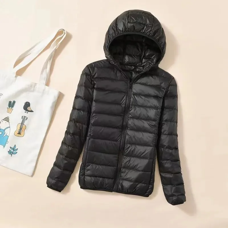 New Women Ultralight Thin Short Quilted Duck Down Jacket Lady Puffer Parkas Overcoat Autumn Winter Female Portable Outwear Coats