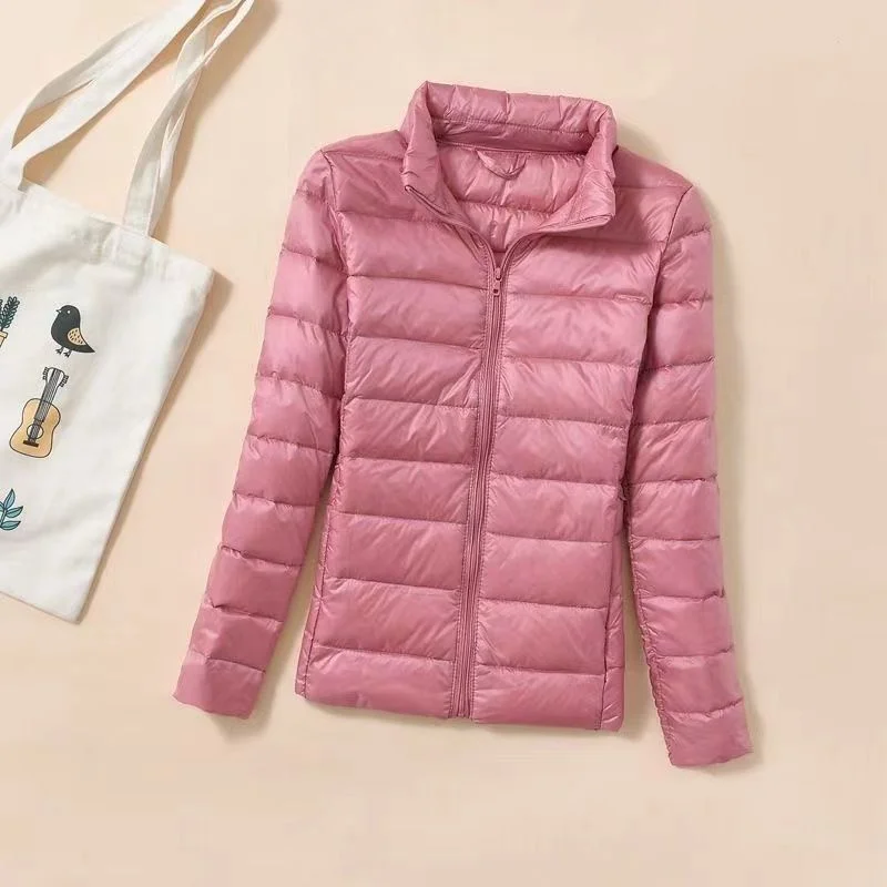 New Women Ultralight Thin Short Quilted Duck Down Jacket Lady Puffer Parkas Overcoat Autumn Winter Female Portable Outwear Coats