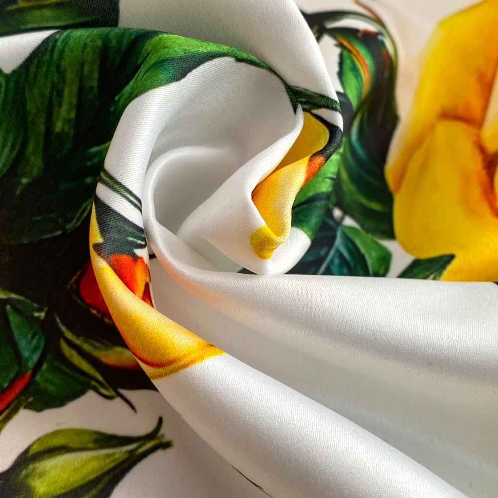 Fashion Runway Summer Midi Long Women Dress O-Neck Sleeveless Elegant Yellow Rose Print Office Lady Work Wear Vestidos 6839