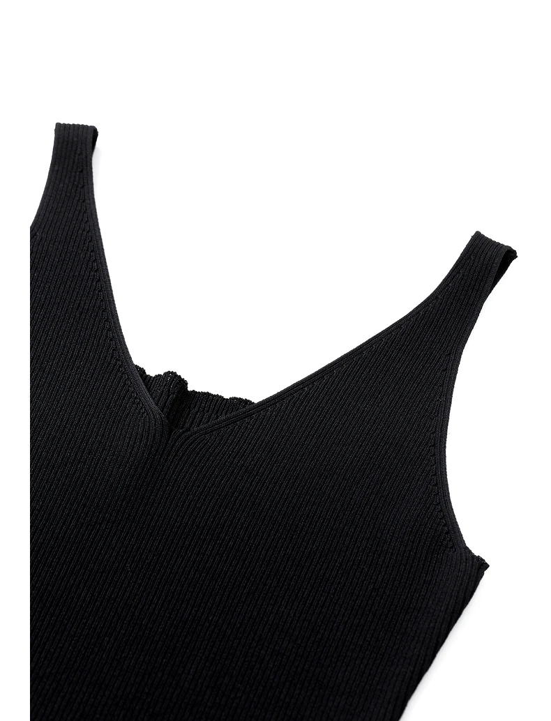 TOYOUTH Suspended Vest For Women's 2024 Summer New Suit With V-neck Knitted Bottom