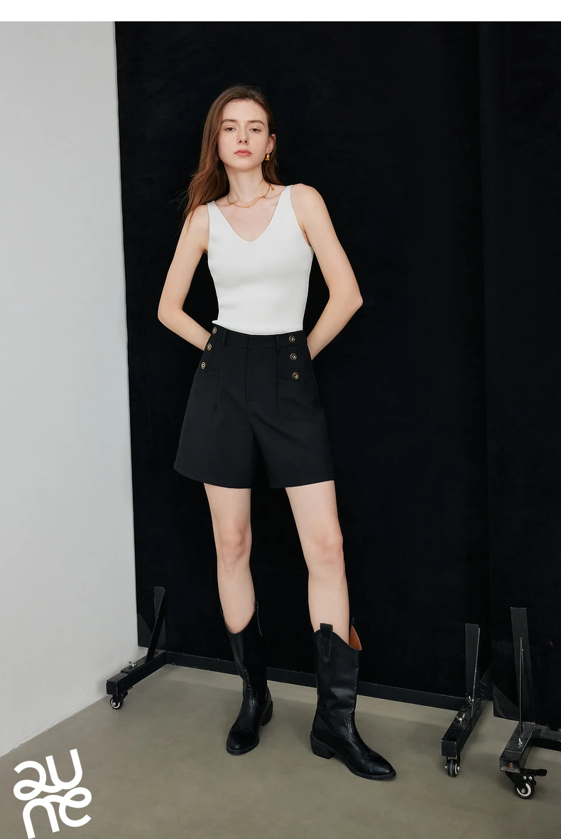 TOYOUTH Suspended Vest For Women's 2024 Summer New Suit With V-neck Knitted Bottom