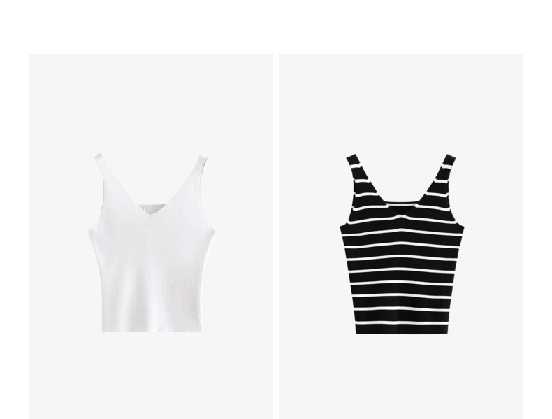 TOYOUTH Suspended Vest For Women's 2024 Summer New Suit With V-neck Knitted Bottom