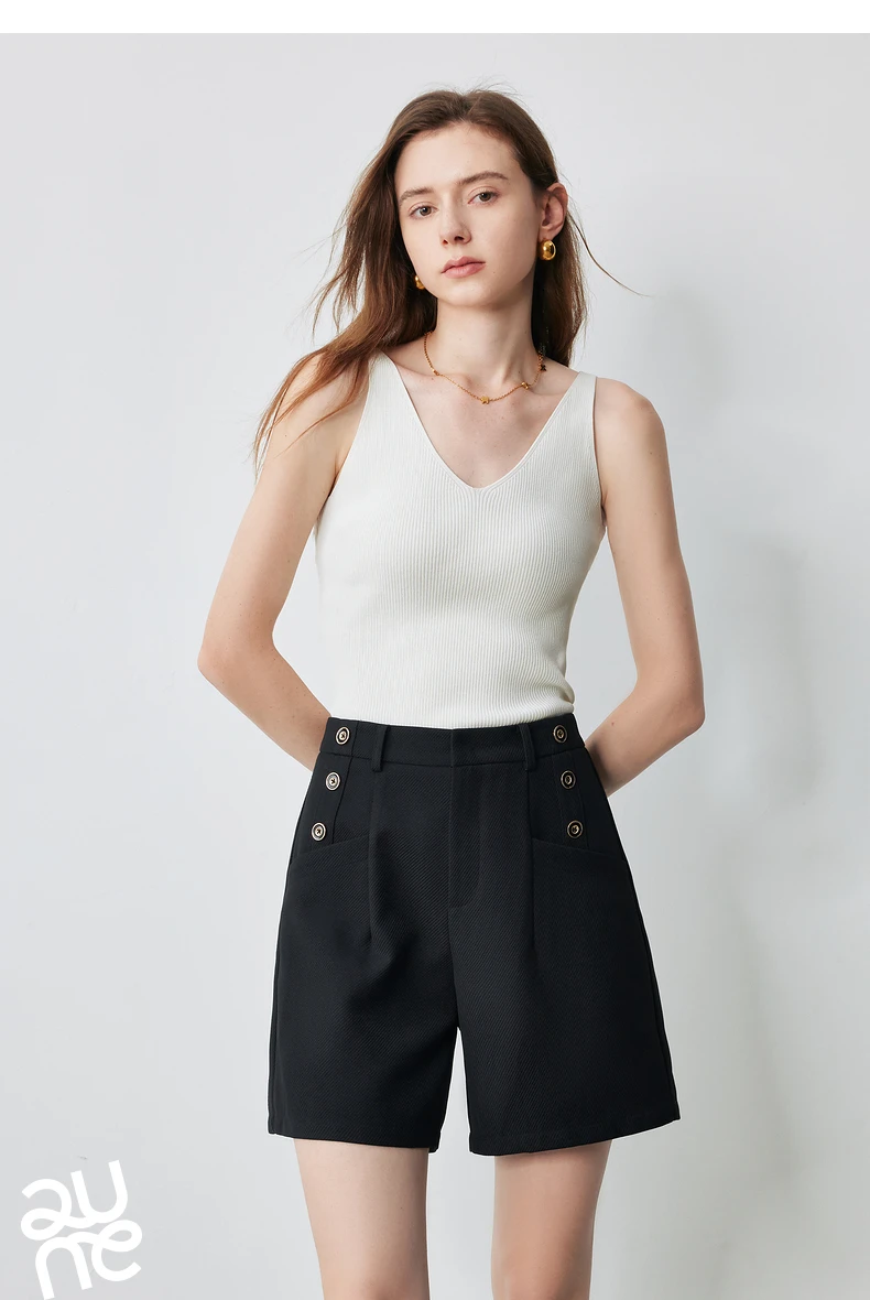 TOYOUTH Suspended Vest For Women's 2024 Summer New Suit With V-neck Knitted Bottom