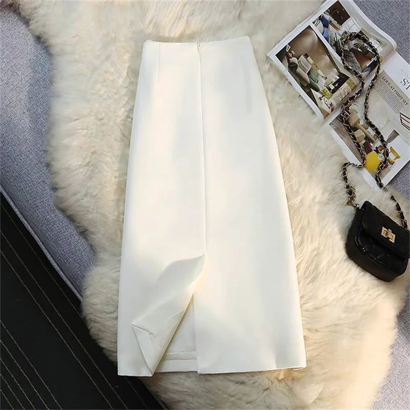 White Blazers Suits Set For Women 2026 New Spring Autumn Temperament Professional Formal Suit + Skirts 2PCS Ladies Outfits