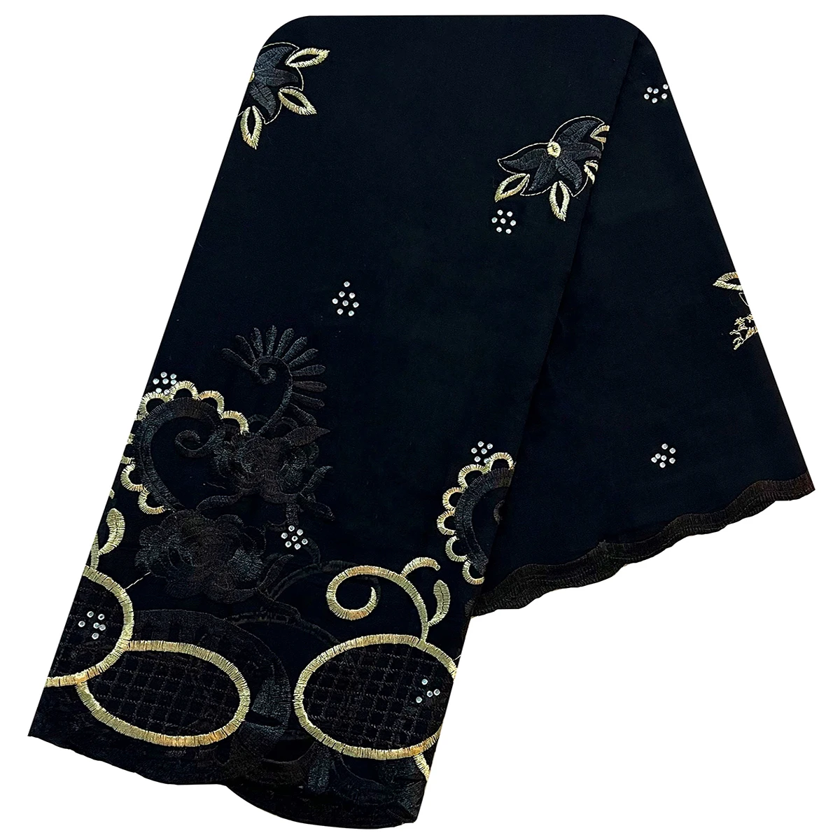 African Women Scarfs 2024 Fashion Hot Sale Big Circle Design Big Embrodiery Cotton Big Size Muslim Scarf for Shawls Pashmina