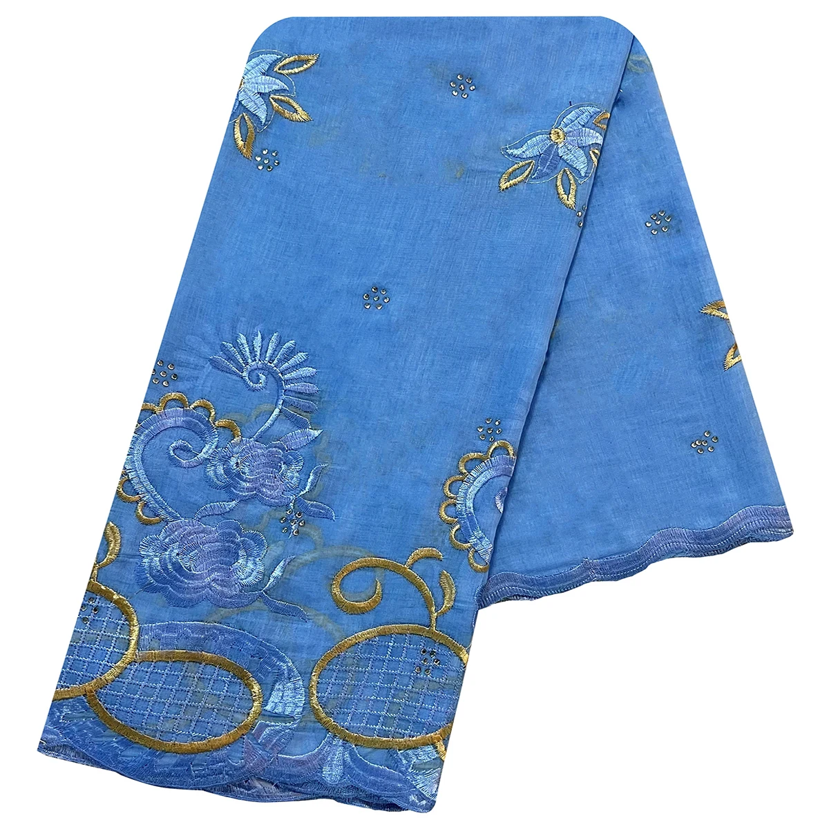 African Women Scarfs 2024 Fashion Hot Sale Big Circle Design Big Embrodiery Cotton Big Size Muslim Scarf for Shawls Pashmina