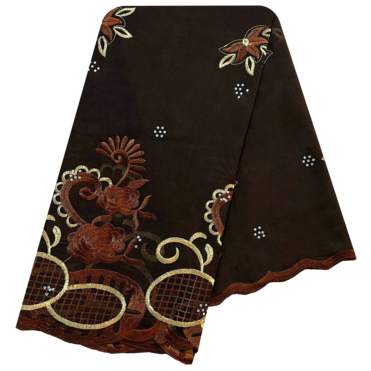African Women Scarfs 2024 Fashion Hot Sale Big Circle Design Big Embrodiery Cotton Big Size Muslim Scarf for Shawls Pashmina
