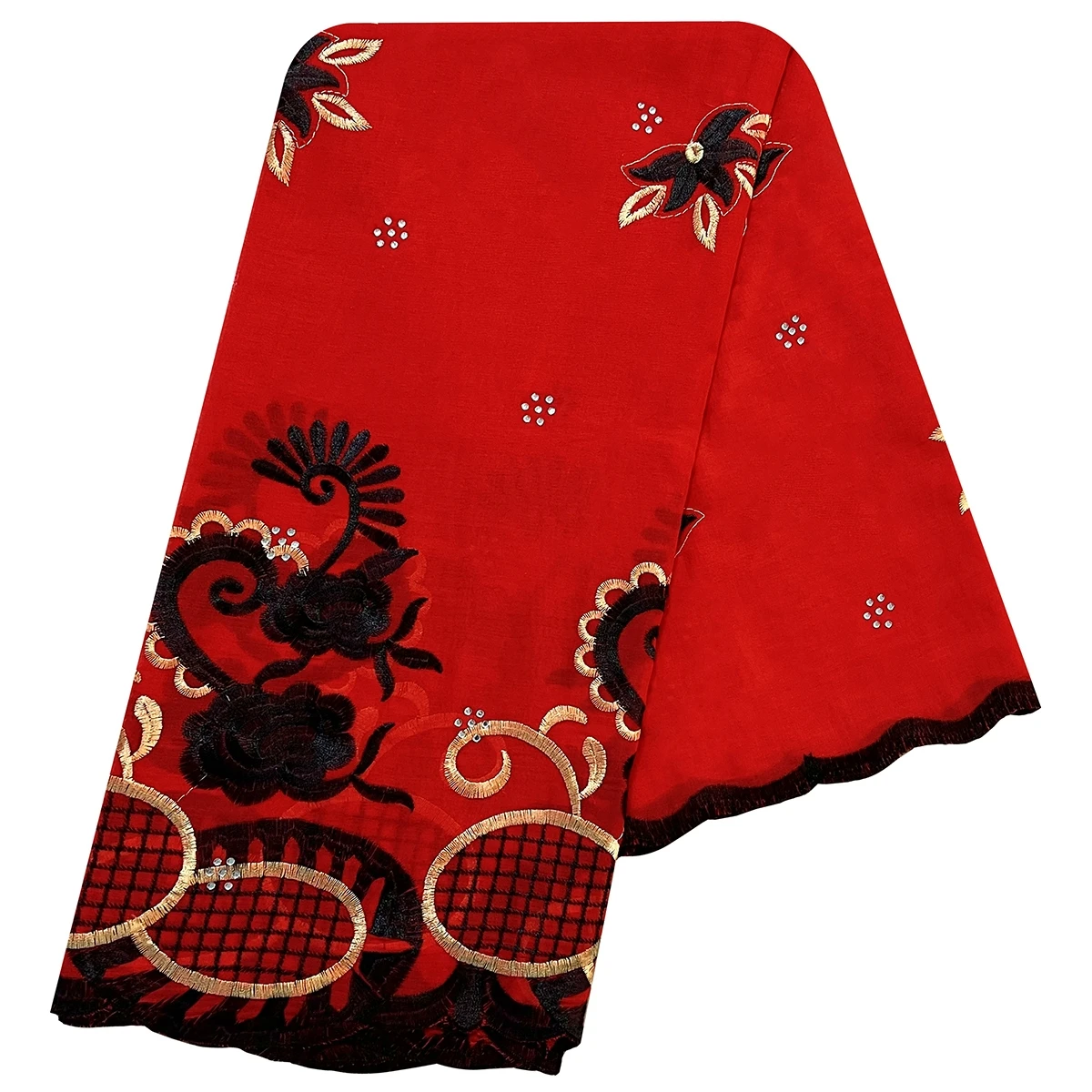 African Women Scarfs 2024 Fashion Hot Sale Big Circle Design Big Embrodiery Cotton Big Size Muslim Scarf for Shawls Pashmina