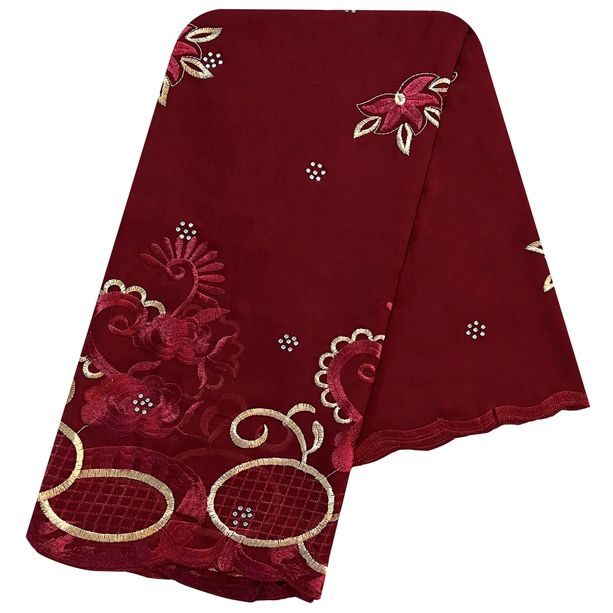 African Women Scarfs 2024 Fashion Hot Sale Big Circle Design Big Embrodiery Cotton Big Size Muslim Scarf for Shawls Pashmina