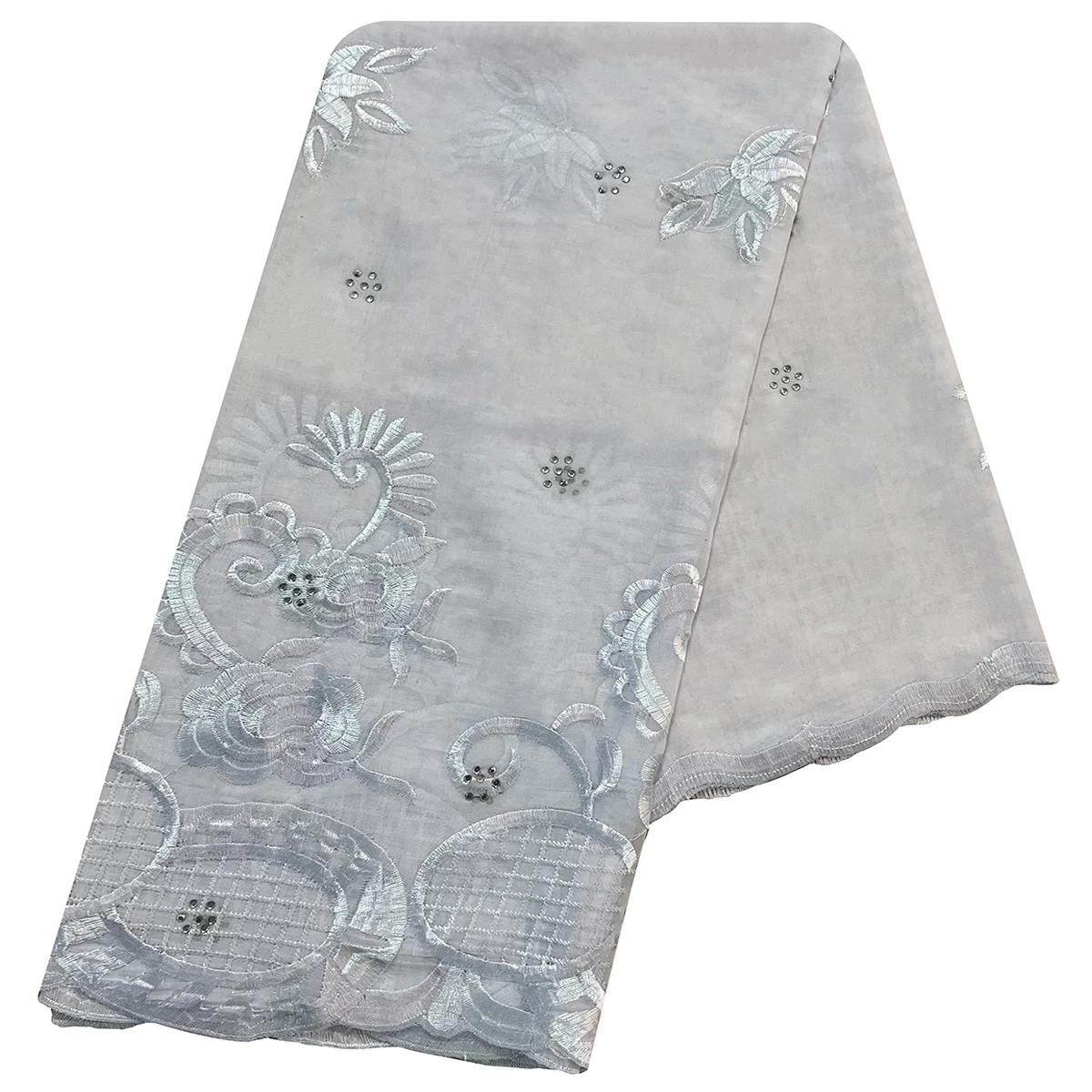 African Women Scarfs 2024 Fashion Hot Sale Big Circle Design Big Embrodiery Cotton Big Size Muslim Scarf for Shawls Pashmina