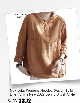 Amax LuluE 2024 Fashion Korean Spring Clothes Womens Plaid Hooded Shirts Ladies Linen Loose Blouses Female Casual Oversized Tops