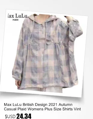 Amax LuluE 2024 Fashion Korean Spring Clothes Womens Plaid Hooded Shirts Ladies Linen Loose Blouses Female Casual Oversized Tops