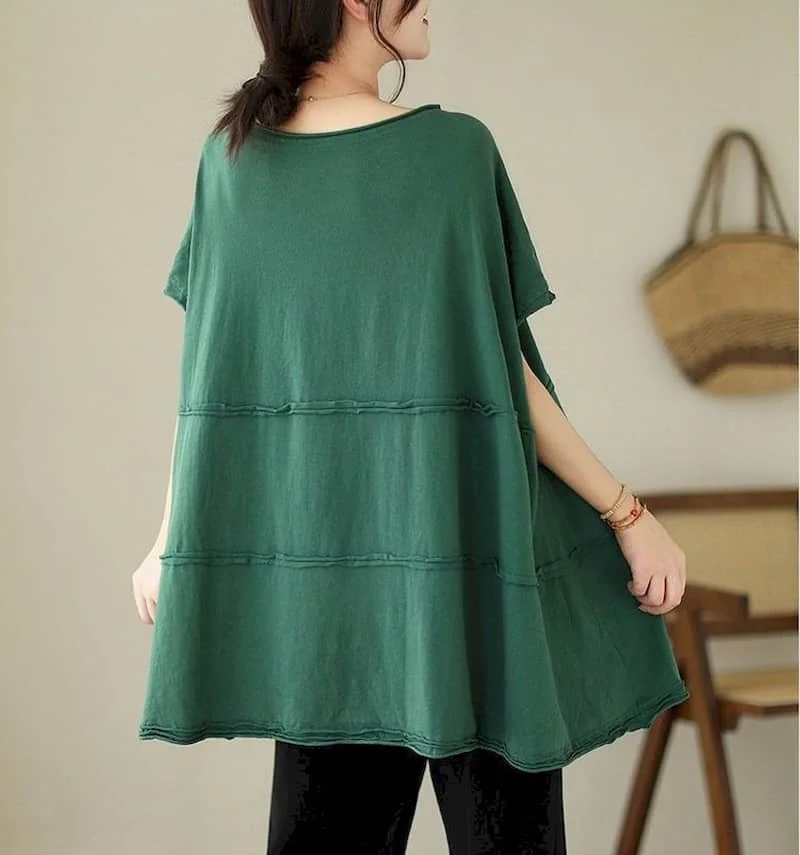 Oversized T Shirts Women Niche Design Sense Drop Shoulder Sleeve T-shirt Casual Loose Slimming Tops 2025 Summer Trend Tshirt Y2k