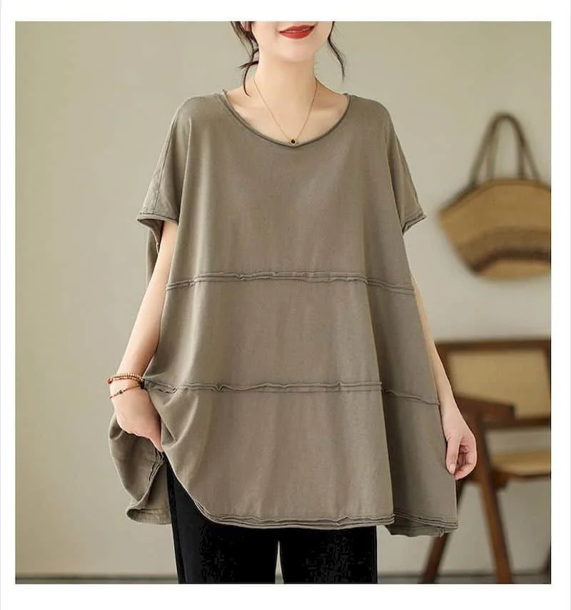 Oversized T Shirts Women Niche Design Sense Drop Shoulder Sleeve T-shirt Casual Loose Slimming Tops 2025 Summer Trend Tshirt Y2k