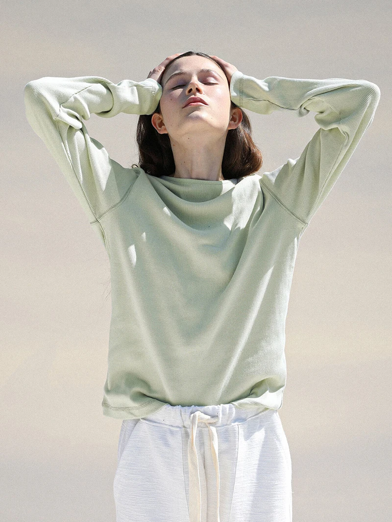 Spring Autumn Cotton Women Tshirt Knitted Casual Solid Long Sleeve Tees Harajuku Korean Fashion Tops Camisetas De Mujer
