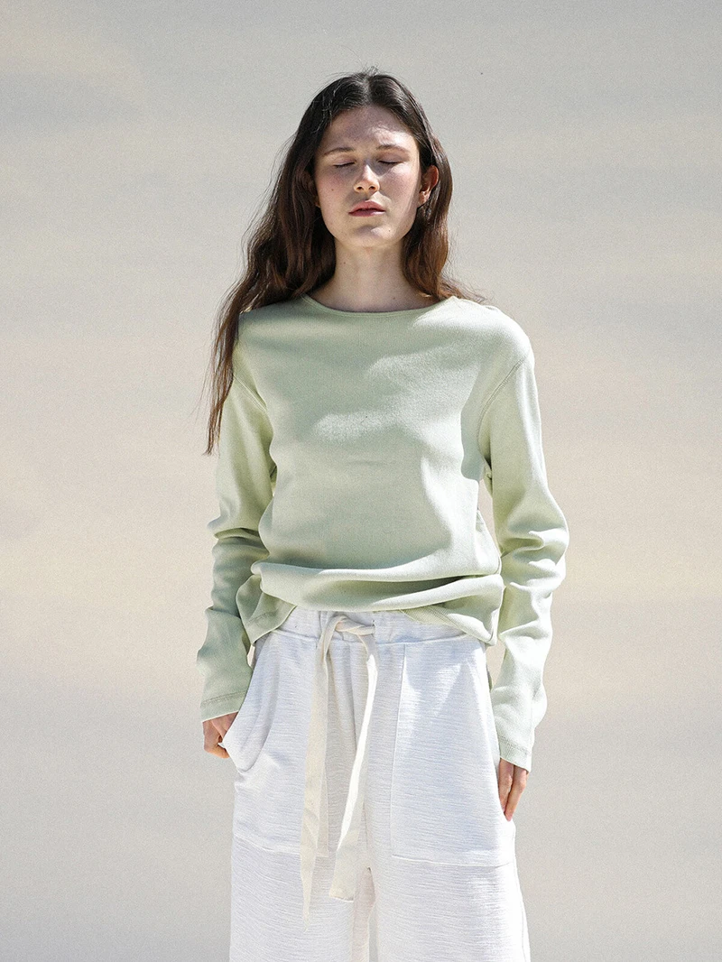 Spring Autumn Cotton Women Tshirt Knitted Casual Solid Long Sleeve Tees Harajuku Korean Fashion Tops Camisetas De Mujer