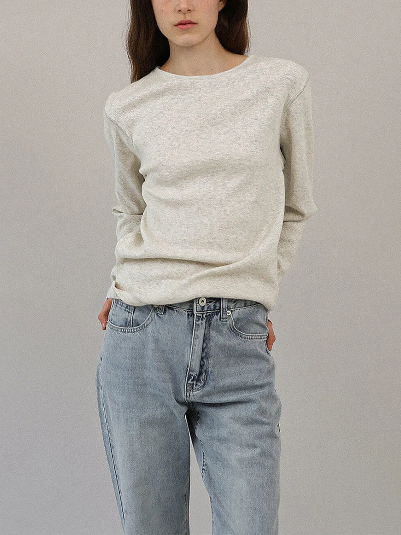 Spring Autumn Cotton Women Tshirt Knitted Casual Solid Long Sleeve Tees Harajuku Korean Fashion Tops Camisetas De Mujer