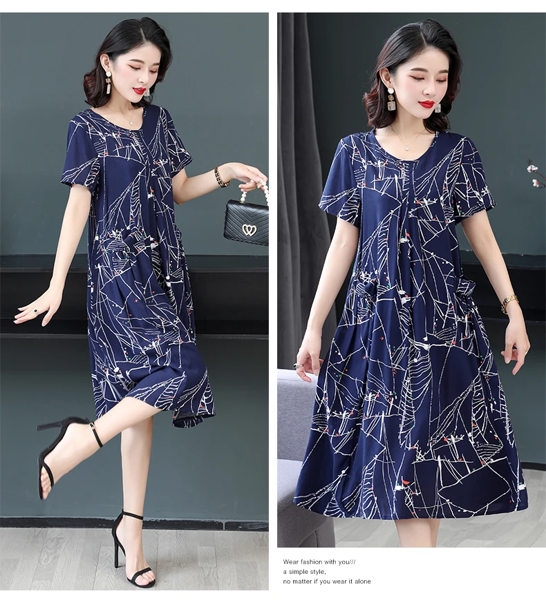 New Fashion Summer Women For women 2023 Plus Size Dress Casual Vintage Elegant Floral Dresses Woman Clothes