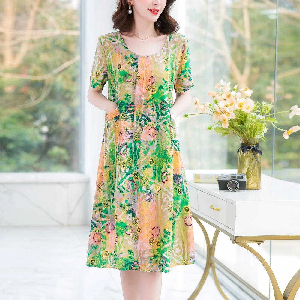 New Fashion Summer Women For women 2023 Plus Size Dress Casual Vintage Elegant Floral Dresses Woman Clothes