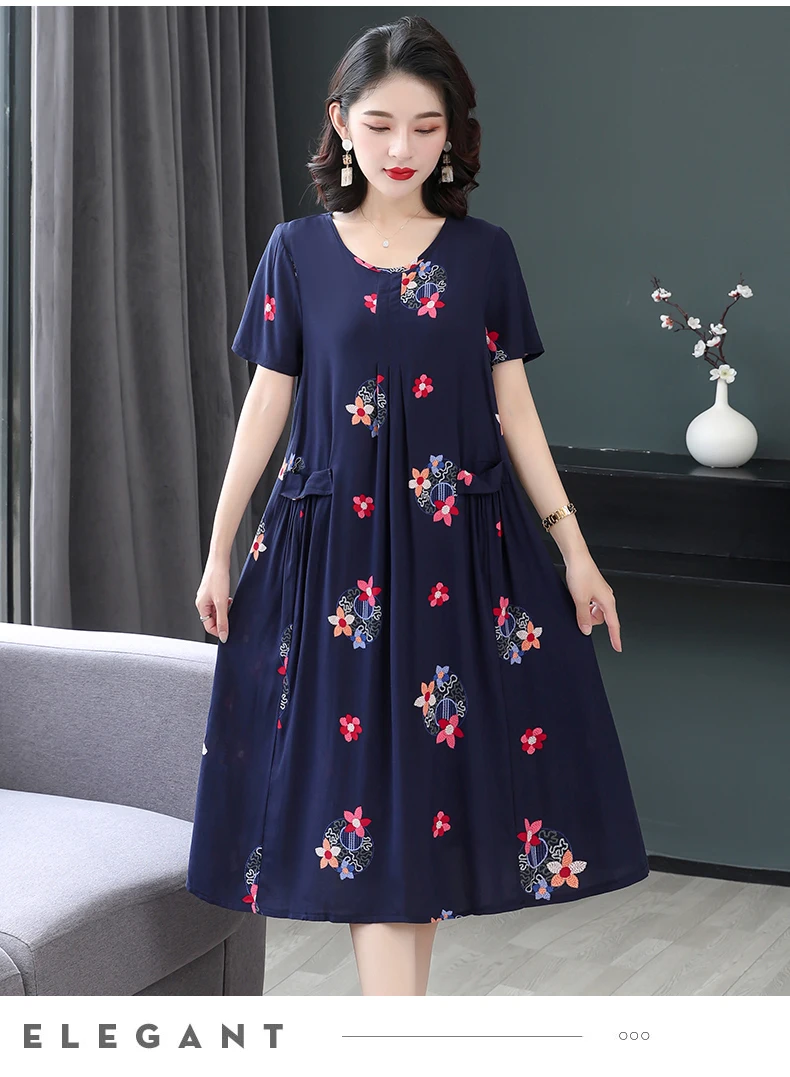 New Fashion Summer Women For women 2023 Plus Size Dress Casual Vintage Elegant Floral Dresses Woman Clothes