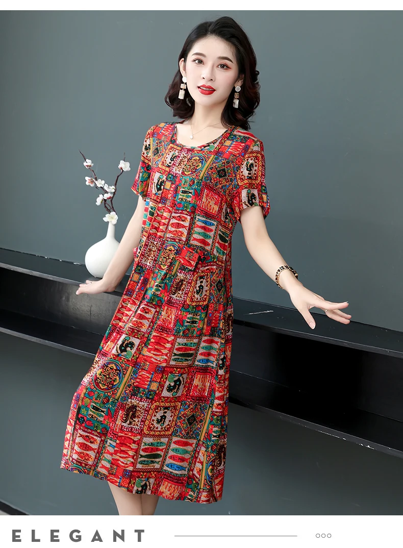 New Fashion Summer Women For women 2023 Plus Size Dress Casual Vintage Elegant Floral Dresses Woman Clothes