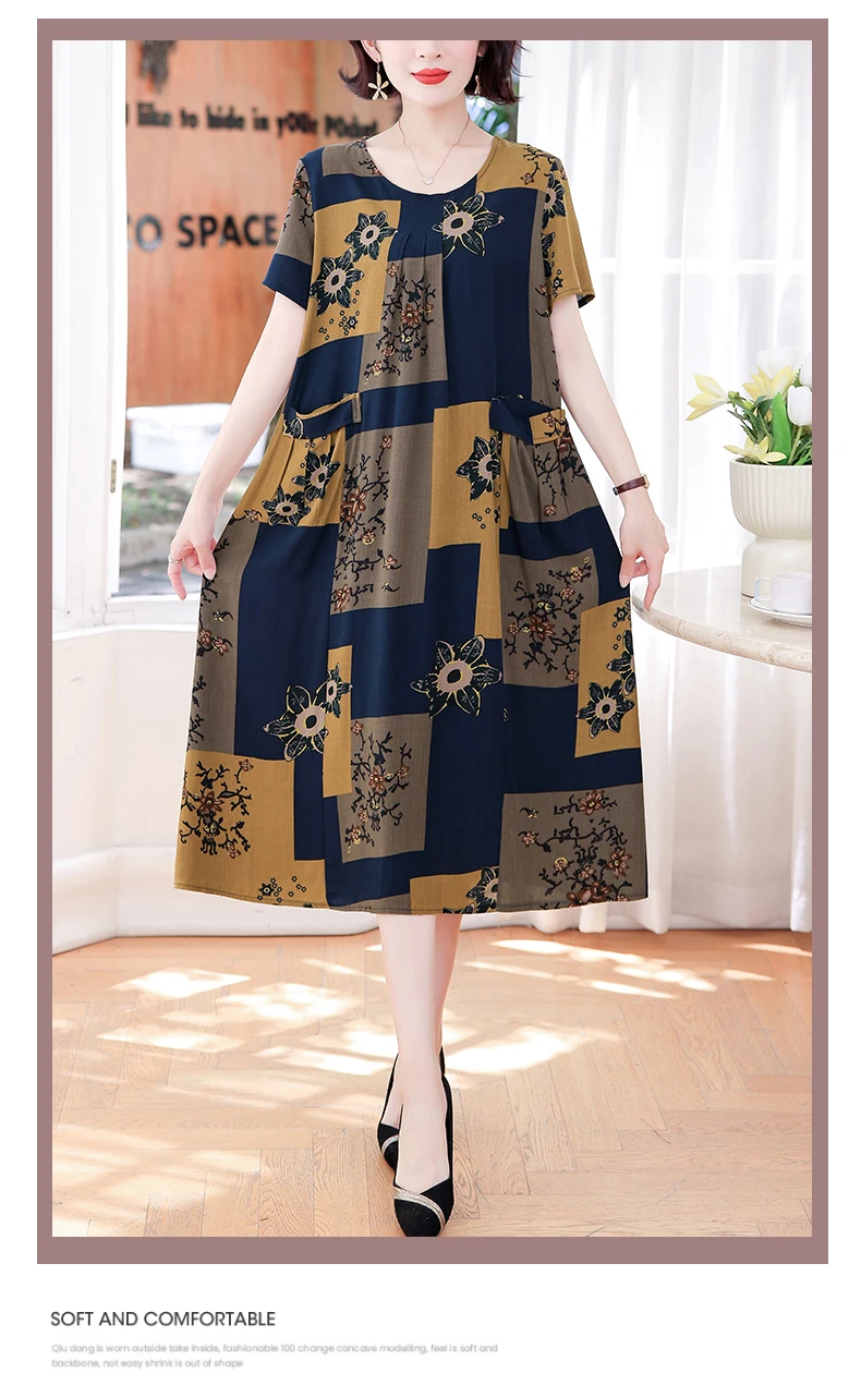 New Fashion Summer Women For women 2023 Plus Size Dress Casual Vintage Elegant Floral Dresses Woman Clothes