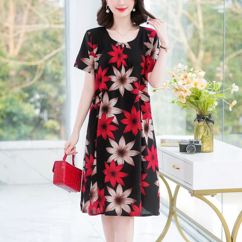 New Fashion Summer Women For women 2023 Plus Size Dress Casual Vintage Elegant Floral Dresses Woman Clothes
