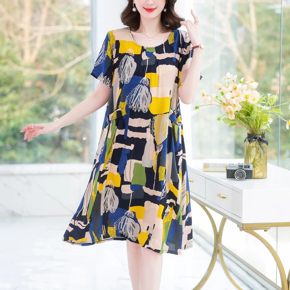 New Fashion Summer Women For women 2023 Plus Size Dress Casual Vintage Elegant Floral Dresses Woman Clothes