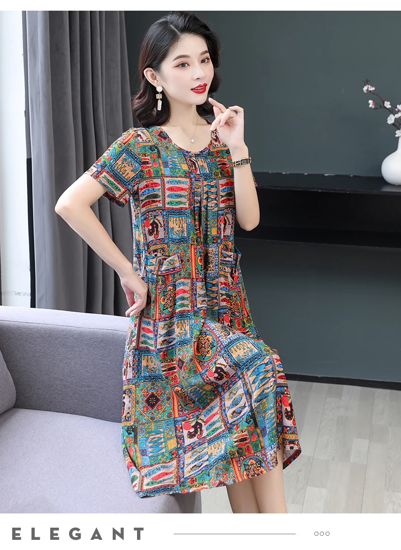 New Fashion Summer Women For women 2023 Plus Size Dress Casual Vintage Elegant Floral Dresses Woman Clothes