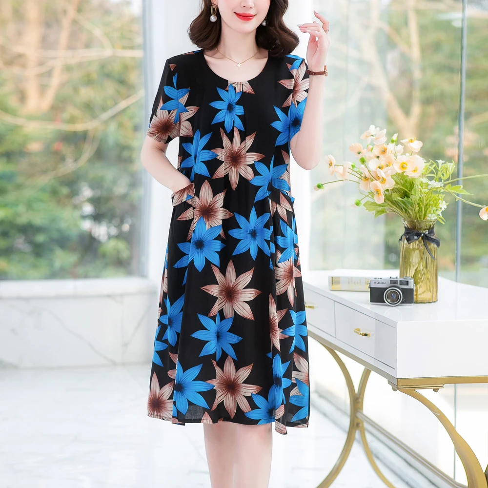 New Fashion Summer Women For women 2023 Plus Size Dress Casual Vintage Elegant Floral Dresses Woman Clothes