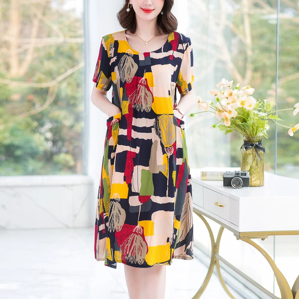 New Fashion Summer Women For women 2023 Plus Size Dress Casual Vintage Elegant Floral Dresses Woman Clothes