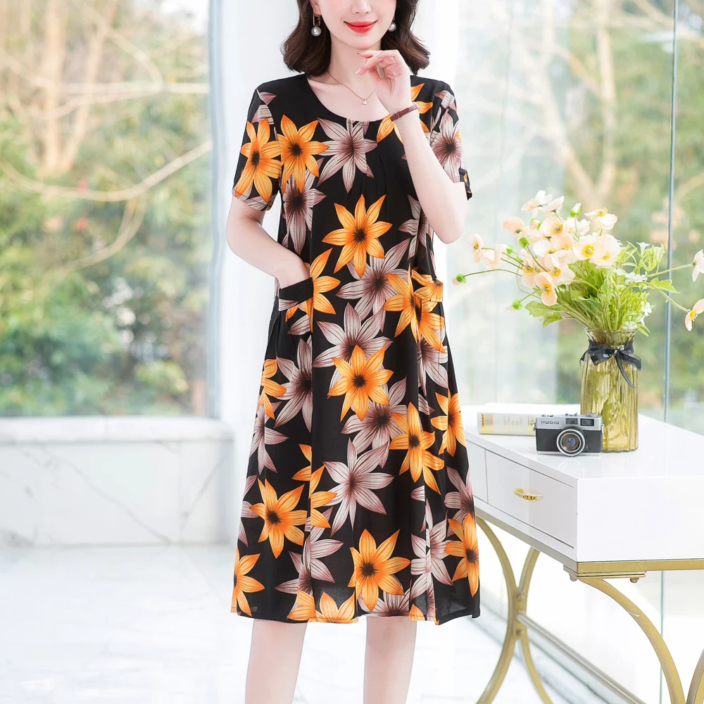 New Fashion Summer Women For women 2023 Plus Size Dress Casual Vintage Elegant Floral Dresses Woman Clothes