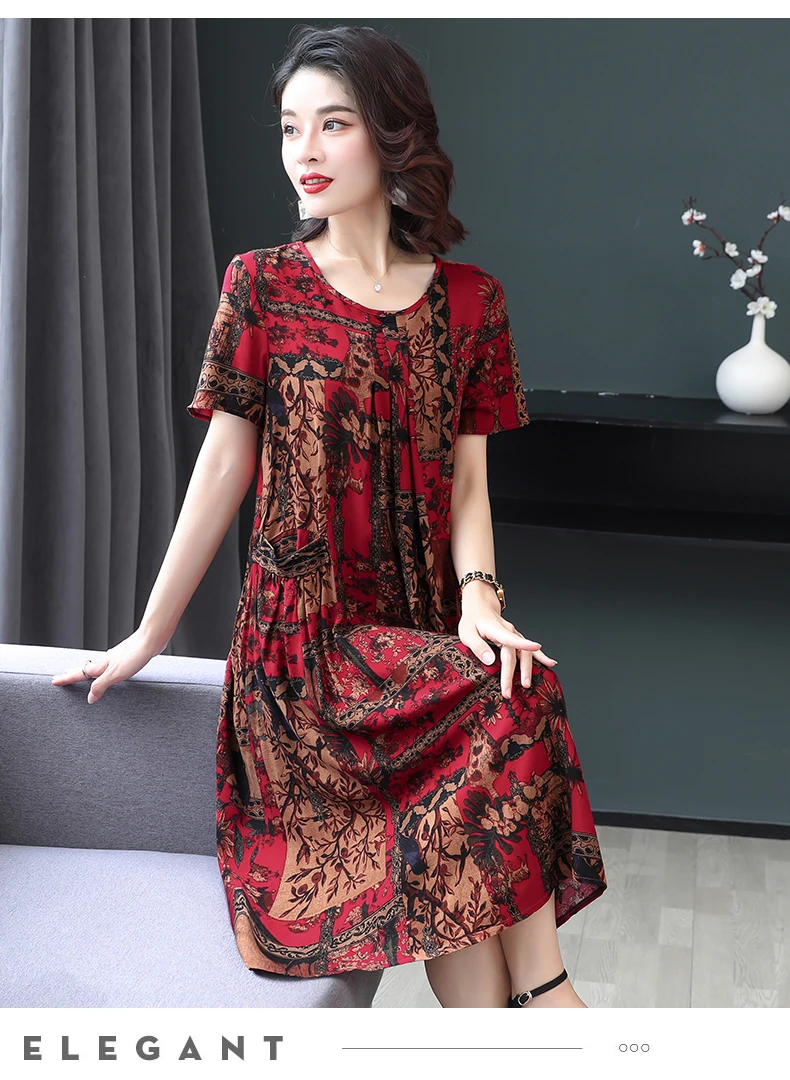 New Fashion Summer Women For women 2023 Plus Size Dress Casual Vintage Elegant Floral Dresses Woman Clothes