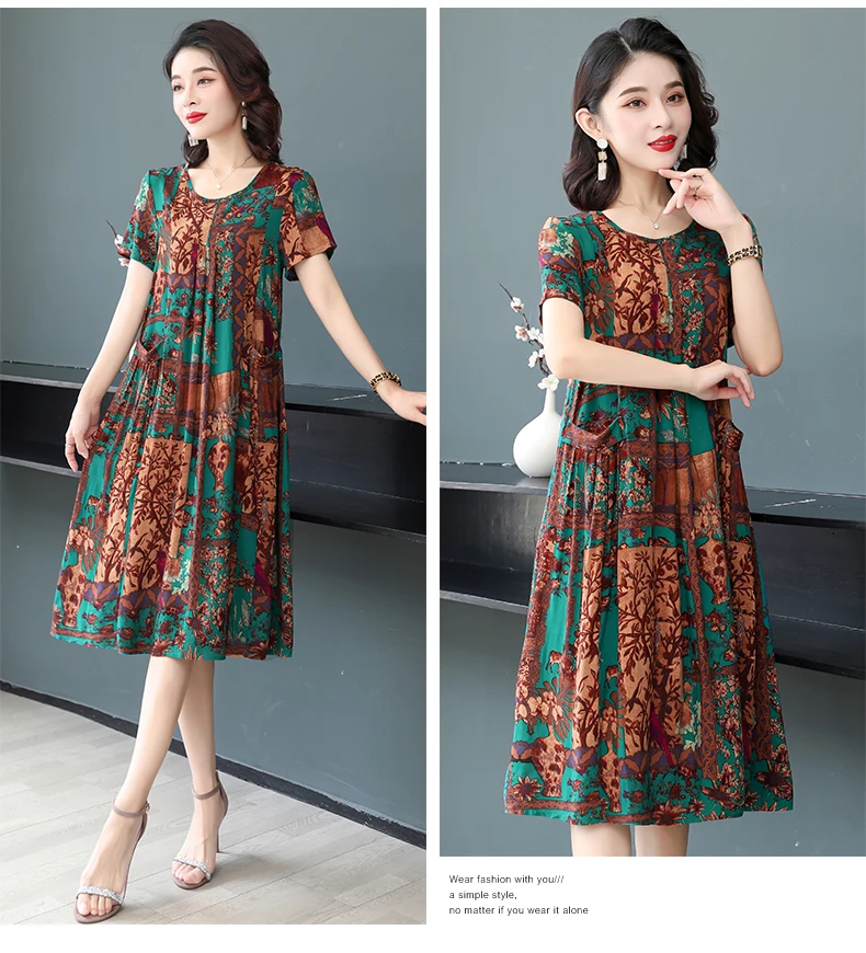 New Fashion Summer Women For women 2023 Plus Size Dress Casual Vintage Elegant Floral Dresses Woman Clothes