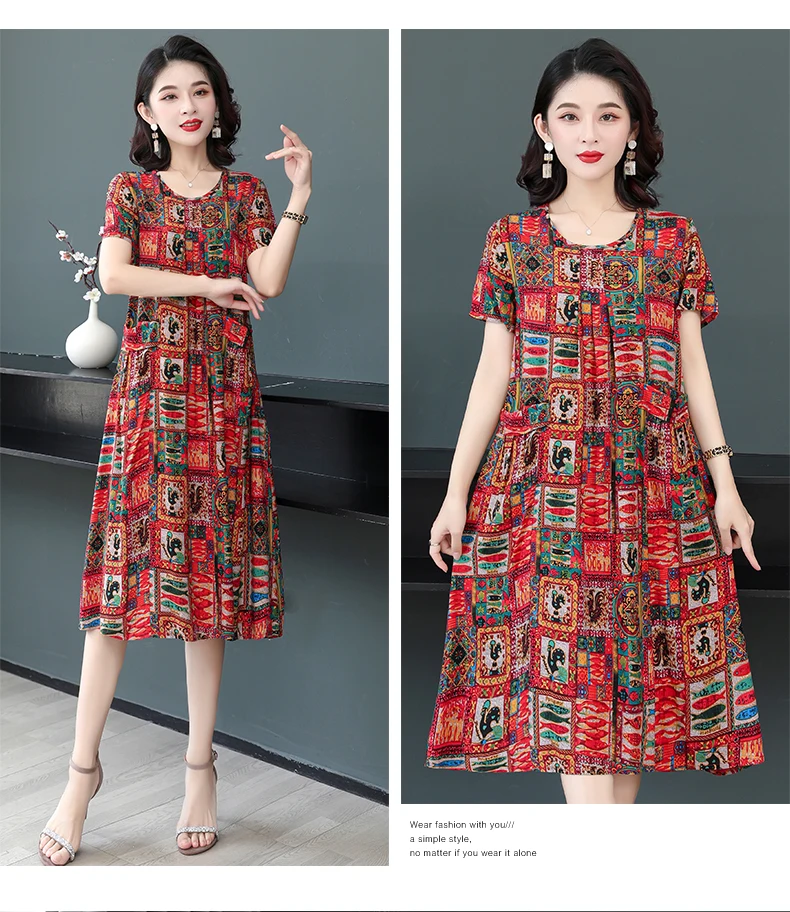 New Fashion Summer Women For women 2023 Plus Size Dress Casual Vintage Elegant Floral Dresses Woman Clothes