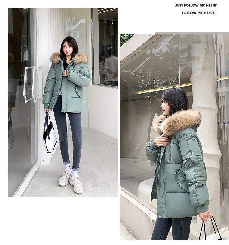 Winter Parkas Women 2025 Casual Hooded Thick Warm Padded Jacket Coats Female With Fur Collar Down Outwear Chaquetas Parkas Mujer