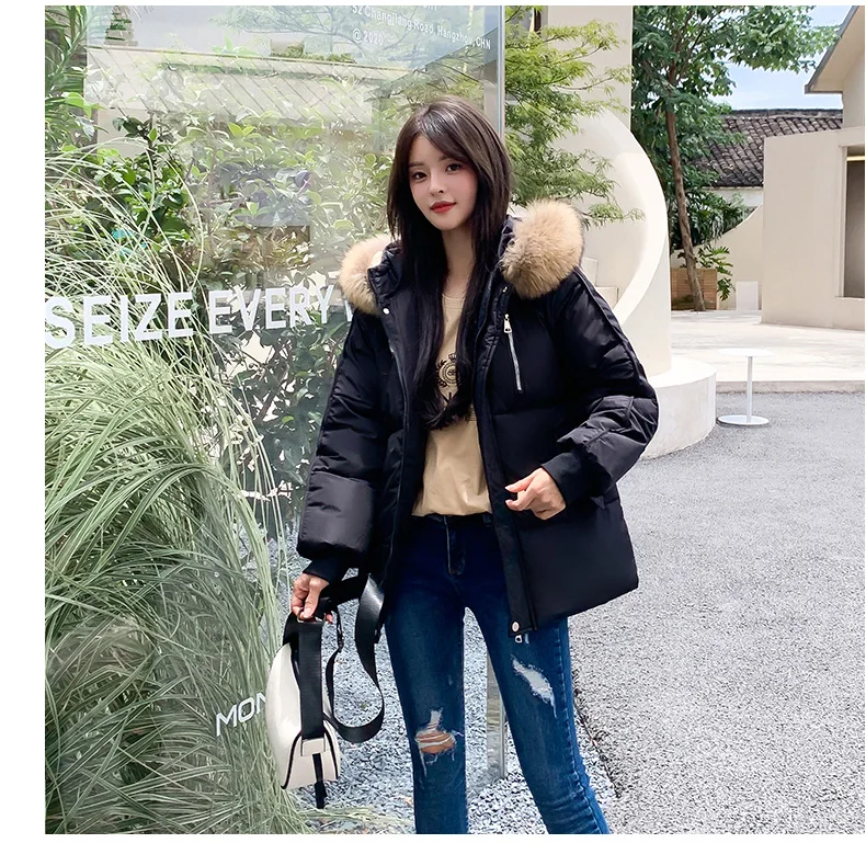 Winter Parkas Women 2025 Casual Hooded Thick Warm Padded Jacket Coats Female With Fur Collar Down Outwear Chaquetas Parkas Mujer