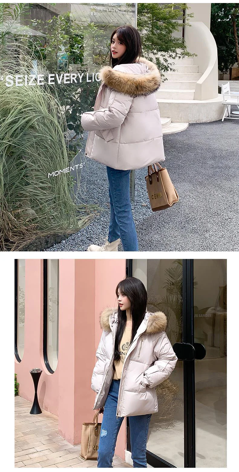 Winter Parkas Women 2025 Casual Hooded Thick Warm Padded Jacket Coats Female With Fur Collar Down Outwear Chaquetas Parkas Mujer