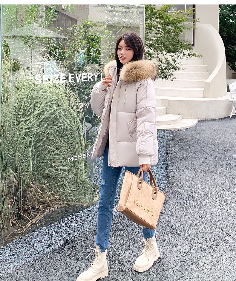 Winter Parkas Women 2025 Casual Hooded Thick Warm Padded Jacket Coats Female With Fur Collar Down Outwear Chaquetas Parkas Mujer
