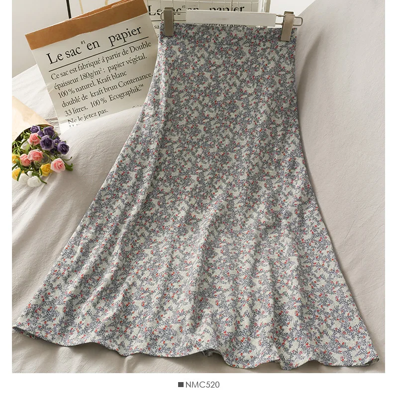 Woman Skirt 2026 Summer New Korean Ins Fashion Temperament Gentle Vintage Floral Slim Versatile High Waist Female Skirt