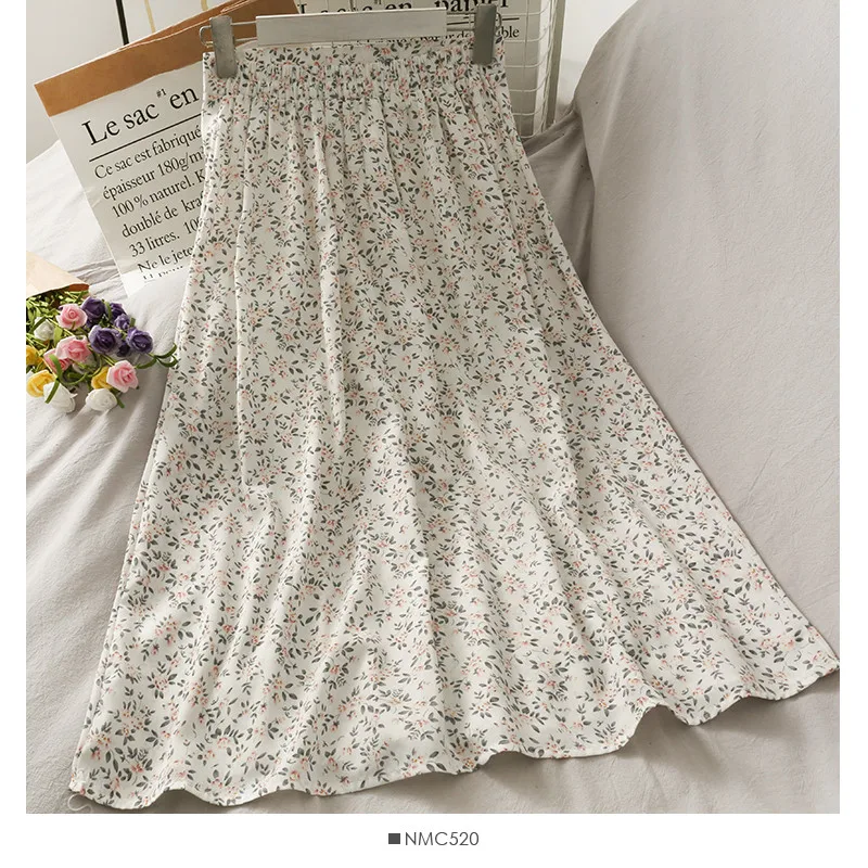 Woman Skirt 2026 Summer New Korean Ins Fashion Temperament Gentle Vintage Floral Slim Versatile High Waist Female Skirt