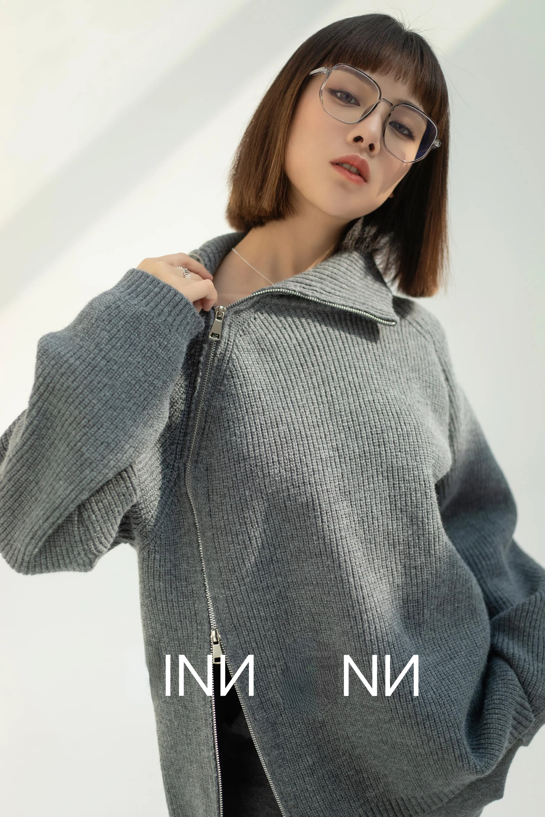 Autumn Knitted Two Piece Set Women 2025 Zipper Sweaters and Wide-leg Pants Suit Solid High-neck Pullover Sets for Women 2 Pieces